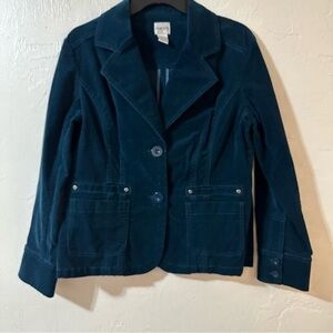 Chico’s midnight blue velvet blazer S